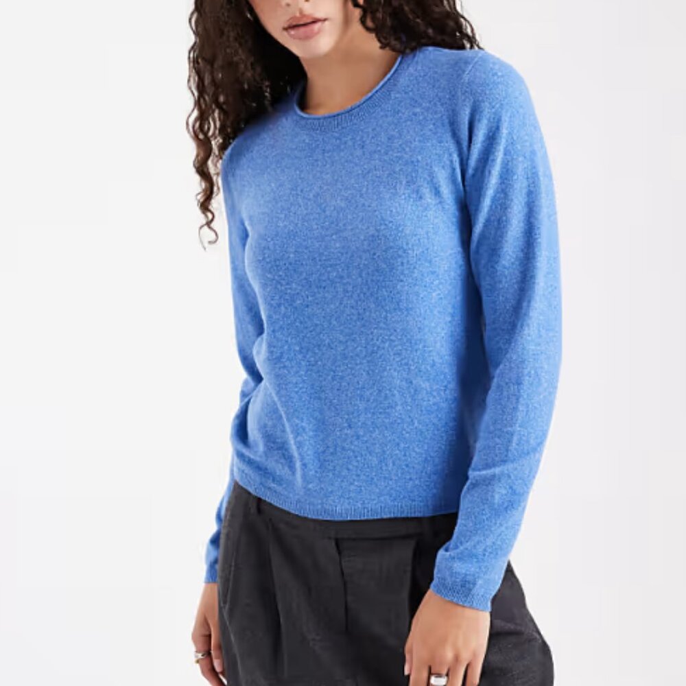 Aspen Blue Cashmere Classic Pullover Sweater